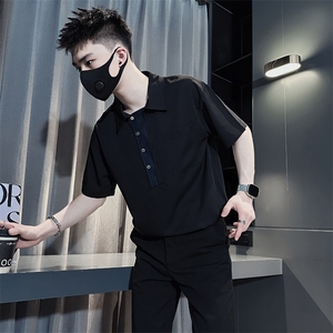 短袖衬衫男痞帅潮牌高级感宽松社会小伙301C-CS16-P58控78图片