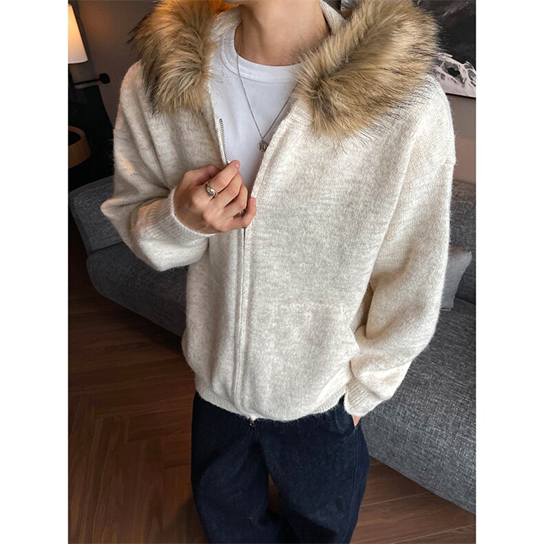 经典款式百搭显潮情侣上衣复古毛领时尚港风休闲毛衣HY871TP75，男装针织衫/毛衣，电商A102B