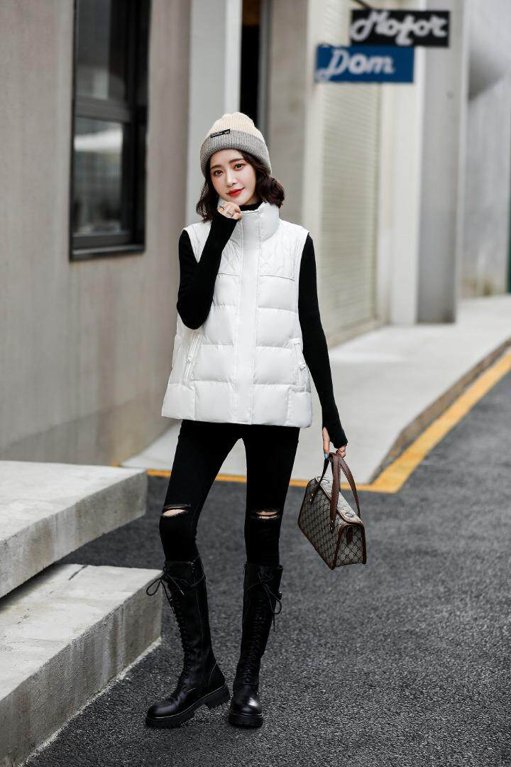 结 羽绒马甲 90白鸭绒，女装马甲，衣佳佰分