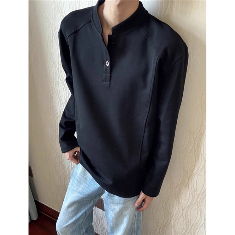 亨利领POLO衫长袖t恤男款秋季解构拼接正肩打底衫卫衣WT232，男装Polo衫，星座1116A（原606A-3）