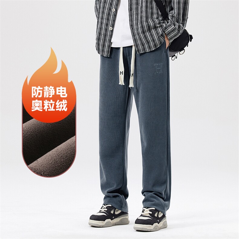 A178-1DY518AP85雪尼尔面料秋冬季加绒美式休闲卫裤,男装休闲裤,电商A178-1