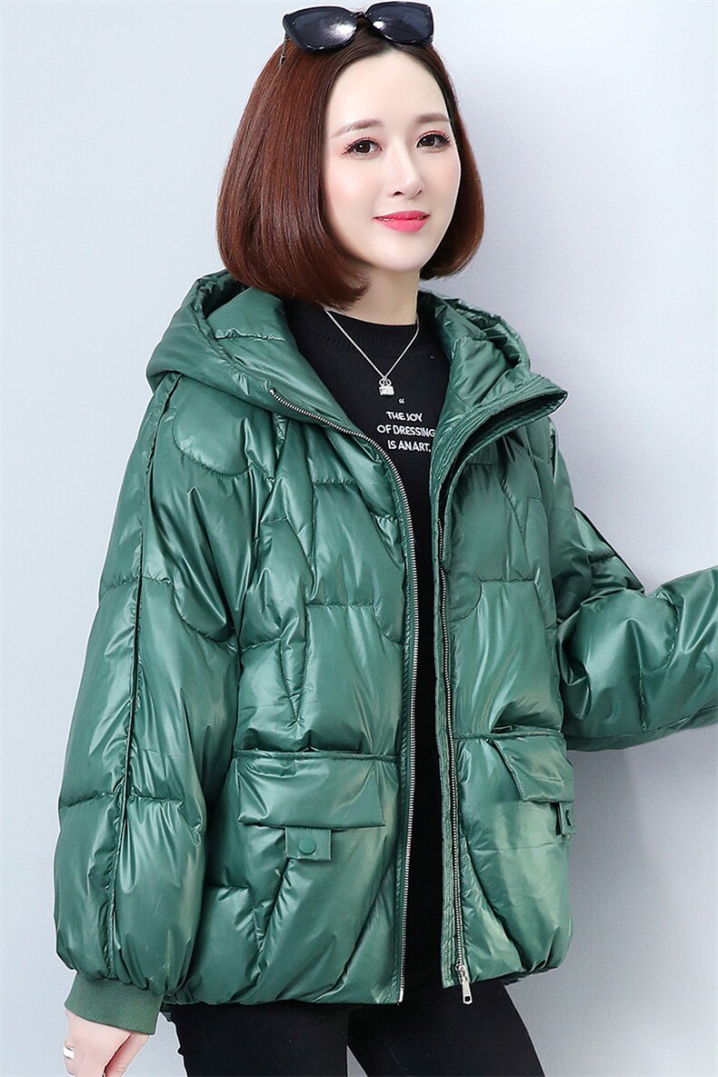 时尚百搭宽松显瘦黑色棉服女冬季新款加厚保暖外套，女装棉衣/棉服，丽影随形