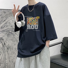 冰丝七分袖t恤男大码五分袖男短袖男中袖Q11370-P30，男装T恤，电商A040