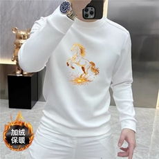 1506-1/WW8021/P47印花秋冬卫衣男韩版款圆领宽松上衣新年款卫衣，男装卫衣，星座1506-1