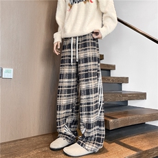 秋冬新款格子美式复古条纹设计感宽松休闲裤B315-K826-特p40控78，男装休闲裤，电商B315