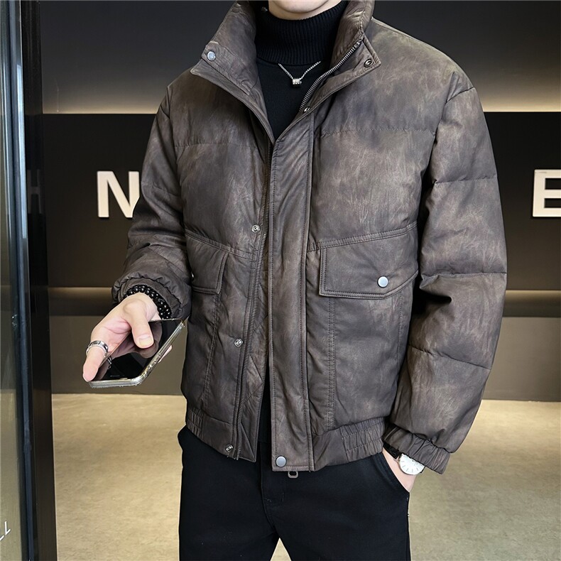 标50绒皮羽绒服男冬季2025新款美式皮衣外套A313-K27582-P225,男装皮衣,电商A313