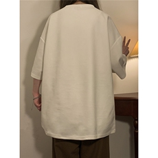 中性2026夏装新款麂皮绒短袖T恤宽松男女情侣装夏季半袖S192-P28，男装T恤，电商A233-1