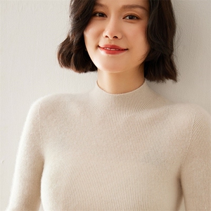 秋冬新款高领女修身显瘦长袖针织打底衫图片