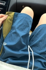 特批P25无差价夏季百搭休闲拼接拉链撞色冰丝顺滑短裤男DK5870，男装休闲裤，电商A001