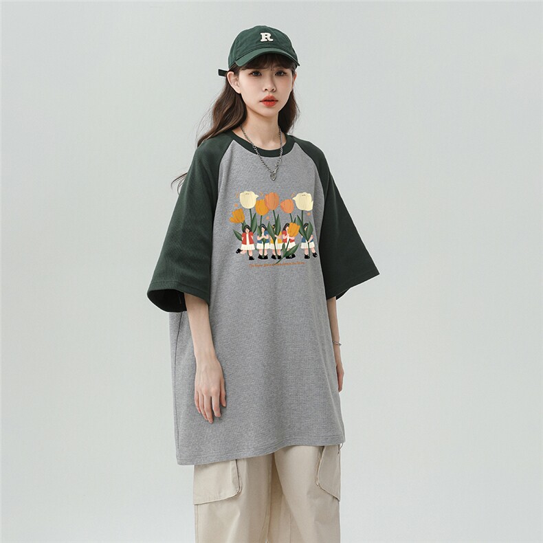 中性风23新款百搭纯棉圆领印花潮流宽松短袖T恤DT6365P35控58,男装T恤,电商A268