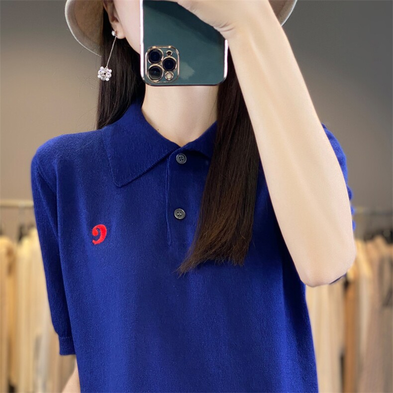 2024秋冬新款羊毛女士POLO领羊毛衫,女装羊毛衫,润辉羊绒