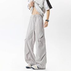 褶皱工装裤子男夏季薄款宽松透气2025新款痞帅休闲长裤潮牌高级感，男装工装外套，星座308A-1（原309B-1）