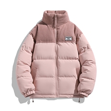 冬季青少年灯芯绒立领拼接外套休闲百搭面包服棉服5302-P78，男装棉衣，电商B306