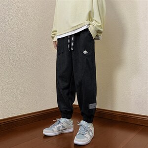2024秋冬新款 港风 宽松麂皮绒束脚休闲裤运动裤K239-P52图片