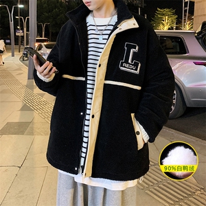 冬装潮羊羔绒刺绣宽松外套加绒加厚羽绒服男女 8103-P185 控价258图片