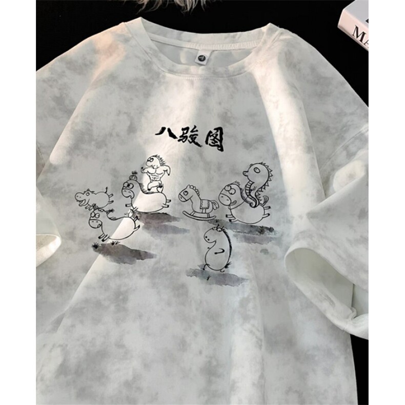 水洗扎染重磅美式短袖t恤男士高街夏季休闲宽松半袖上衣TC693，男装T恤，星座1116A（原606A-3）