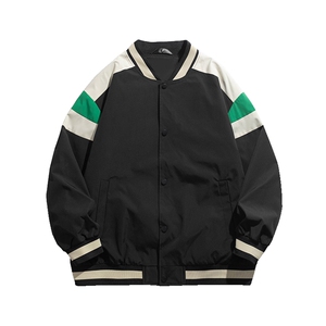 中性风小牛津上衣夹克宽松落肩拼色棒球服外套XZ214-8 JK700-P65图片