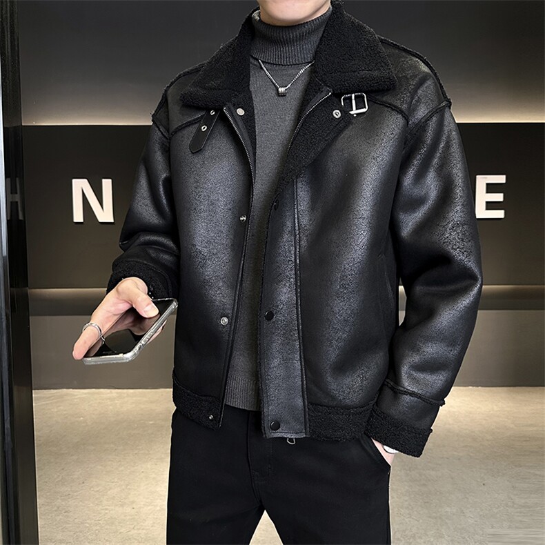 M-3XL9927-P195控券后288冬季保暖皮毛一体加厚皮衣外套男,男装皮衣,电商B321-1