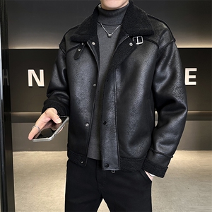 M-3XL 9927-P195 控券后288 冬季保暖皮毛一体加厚皮衣外套男图片