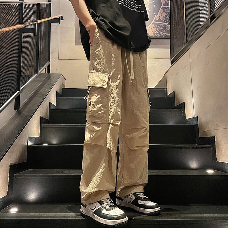 直播数据款春季新款多口袋伞兵裤宽松直筒休闲裤工装裤K502-P42,男装休闲裤,星座914-3