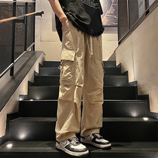 直播数据款春季新款多口袋伞兵裤宽松直筒休闲裤工装裤K502-P42，男装休闲裤，星座914-3