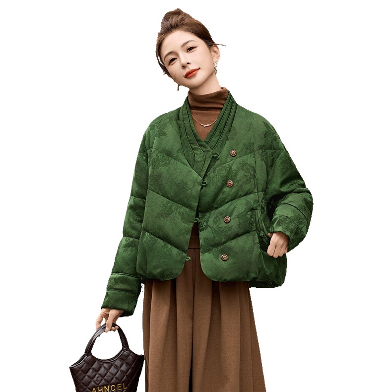 新中式羽绒服女2025冬新款短款巨好看的洋气漂亮狐狸毛厚外套,女装羽绒服,关键词