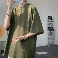 超大码金属标手工设计肌理感短袖T恤8XL-M垂感冰丝半袖DX1220/P38，男装T恤，电商B238