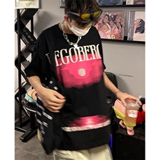 新款印花男款短袖t恤夏季宽松痞帅情侣款五分袖上衣TX001，男装T恤，星座1116A（原606A-3）