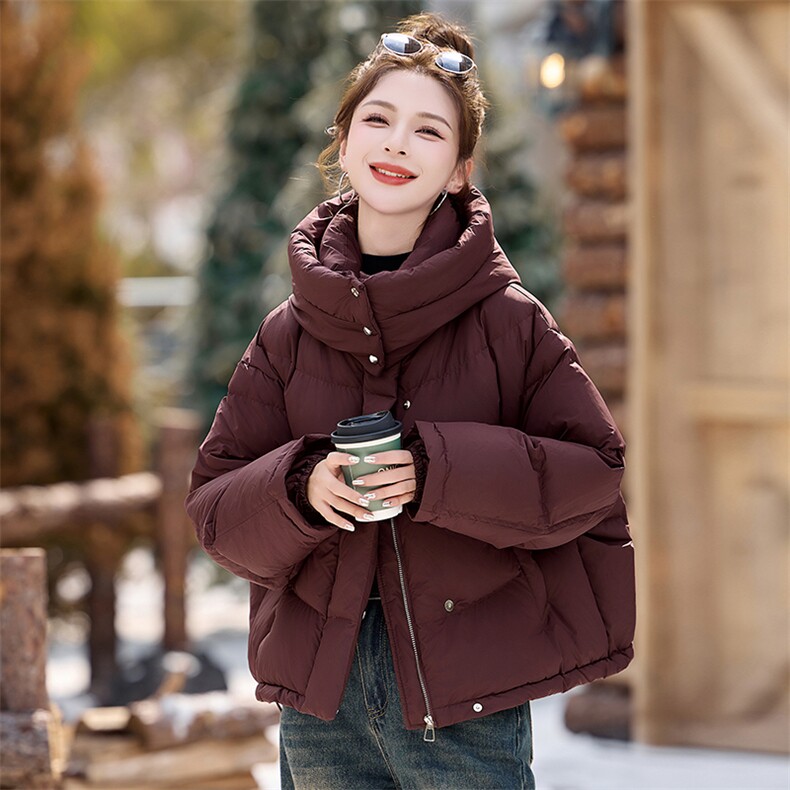 白鹅绒羽绒服女短款小个子冬季2024新款高级感超好看加厚高端,女装羽绒服,美沁