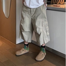 美式复古机能风伞兵工装短裤男女夏季新款休闲阔腿薄款阔腿七分裤，男装休闲裤，星座506A