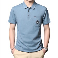 夏装男士t恤短袖翻领新款棉质休闲宽松polo衫T恤潮流中年男士体恤，男装T恤，电商B212（原钱塘6029）