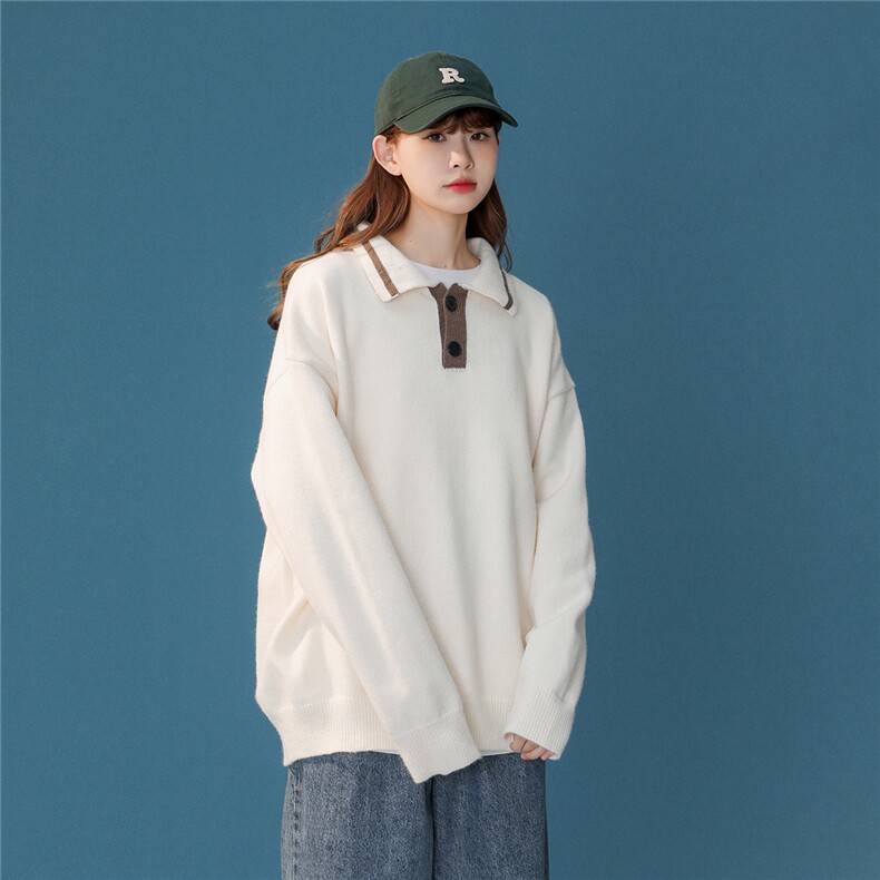 1中性风POLO衫翻领套头毛衣大码M-5XL针织衫女外套女8720P60控88，女装针织衫/毛衣，星座226-2