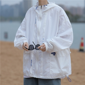 DF915-P45防晒衣外套男透气夏季薄款潮牌大码宽松连帽时尚防晒服图片
