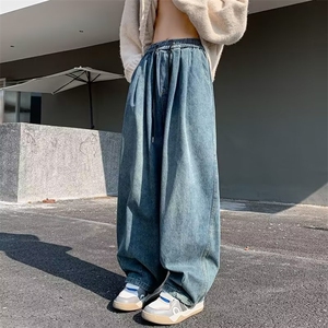 垂坠感牛仔裤男潮牌ins宽松直筒裤高街美式K7018-P48图片