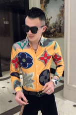 2021春秋衬衫社会男长袖上衣印花男装韩版修身四季潮流衬衣Q850-P55，男装衬衫，星座419（原A233）
