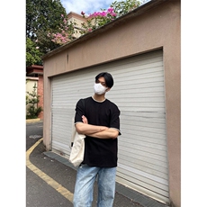 抖音得物二开240克宽松纯棉美式高街痞帅贝壳绣花工艺短袖T恤，男装T恤，电商A486-1