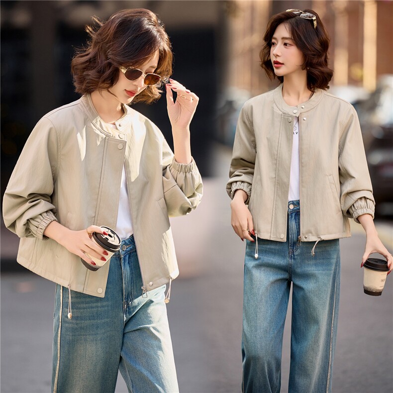 【春季新款】2026大量现货时尚休闲百搭宽松立领皮衣外套，女装皮衣，缘衣格