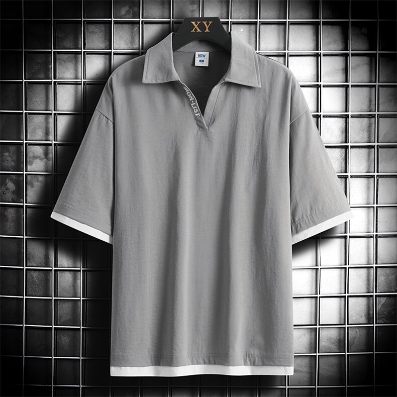 冰氧仿网格挂拍体恤夏季休闲百搭纯色POLO衫男上衣TC3145-P35,男装Polo衫,星座717