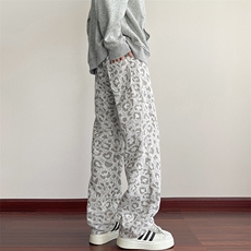 YK86116-P40涤纶秋冬新款豹纹卫裤男，男装休闲裤，电商A086-1