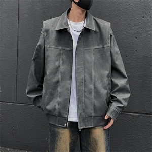 高街机动皮衣美式潮牌骑行服皮夹克外套光板A406 JK1232 特P83图片