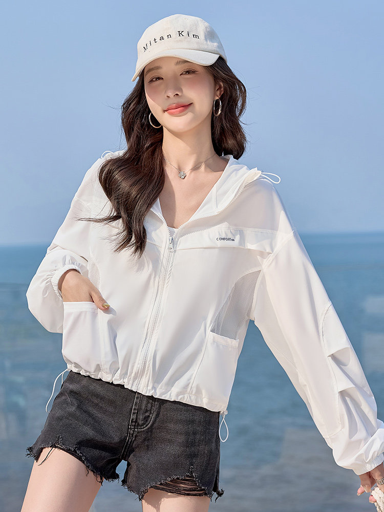 休闲防晒衣女短款2025夏季新款透气防紫外线防晒服巨好看的薄外套,女装防晒衣,以桐