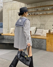 2021秋装新款条纹衬衫，女装衬衫，玉米青豆