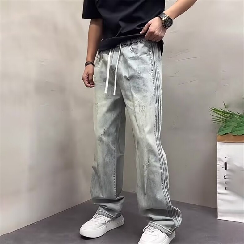 1506/QK8350/P53美式街头水洗做旧欧美高街vibe风长裤子，男装休闲裤，星座1506