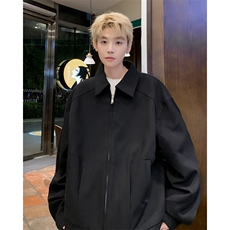 秋款男夹克衫开衫拉链行政夹克宽松外套垫肩JK0161P63，男装夹克，星座1013-1