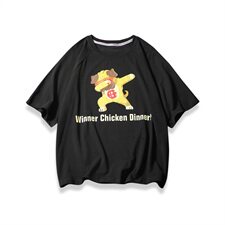 19夏新款T恤潮牌日系大码港风国潮宽松动漫印花圆领短袖T523P35，男装T恤，电商A021A