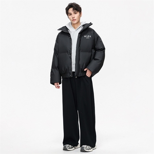 华人青年白底抖音直播得物加厚PU皮仿皮棉衣外套M1526P100图片