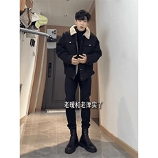 现货加绒牛仔棉服男冬季棉衣外套羊羔绒翻领夹克毛领MY1089-P110，男装夹克，星座1103-3