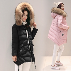 长袖连帽拉链气质显瘦2020年冬季直筒棉衣/棉服，女装棉衣/棉服，笃写