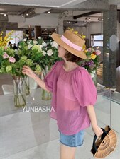 2022韵芭莎夏季新款泡泡袖两件套，其它，韵芭莎