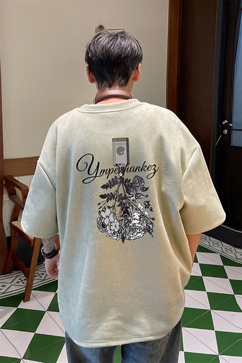 量大优供视频重磅麂皮绒短袖T恤男JPDX193-特P19,男装T恤,电商B367